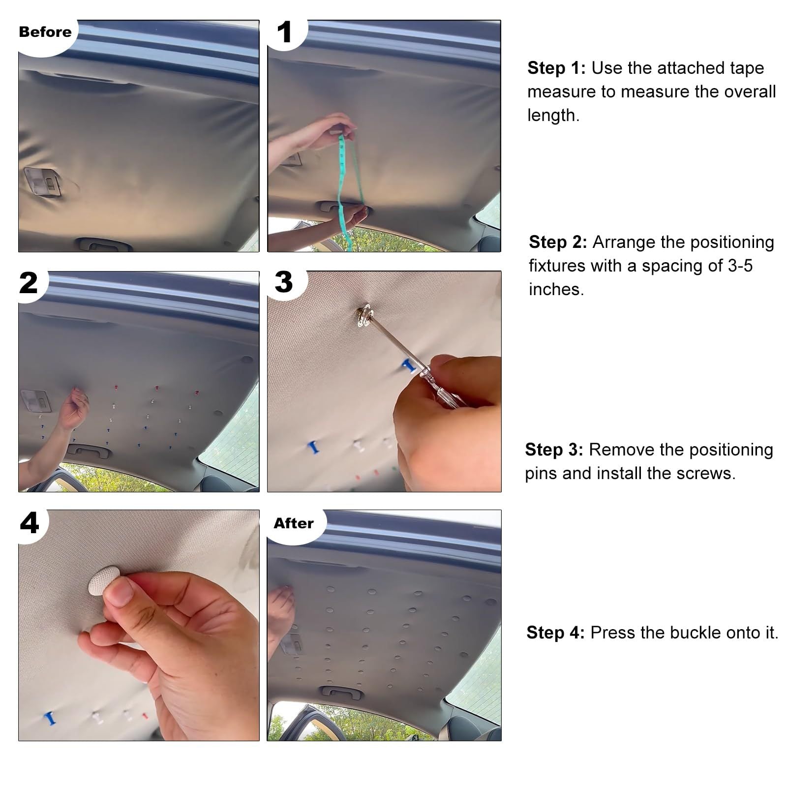 Coocoe Automotive Car Roof Headliner Repair Button Pins Kit